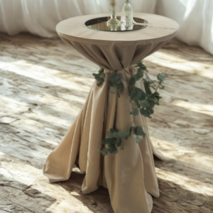 Table haute "mange-debout" drapée - Sable