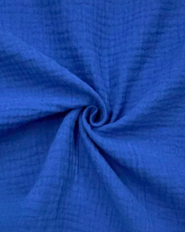 Serviette gaze de coton - Bleu roi