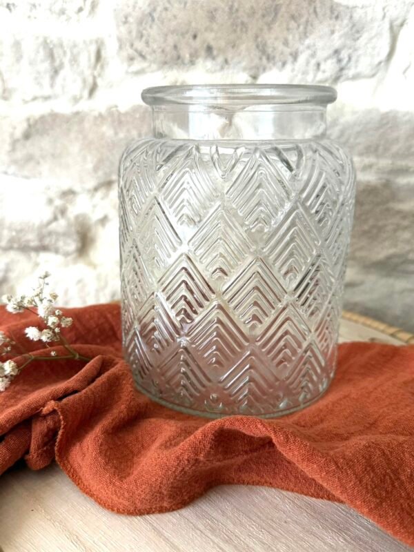 Vase en verre texturé