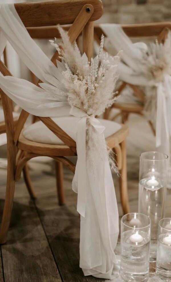 Voilage pour chaise - Mousseline blanche