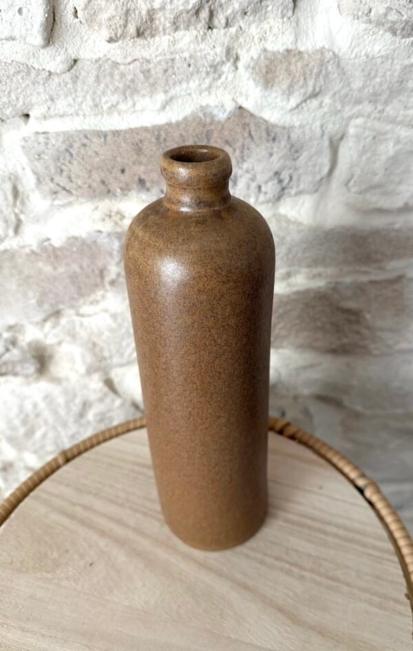 Bouteille en grès émaillé marron – Image 2