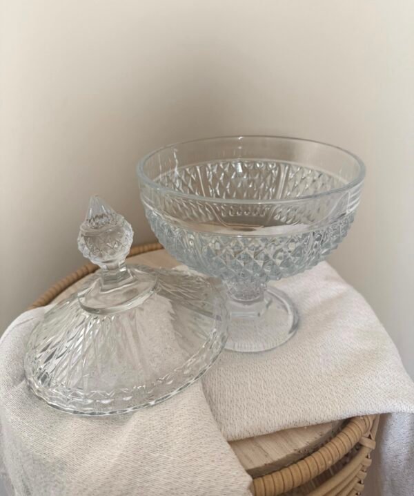 Grande bonbonnière en verre sur pied – Image 2