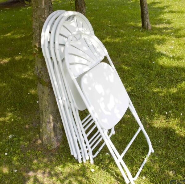 Chaise pliante de réception blanche – Image 2