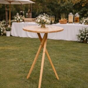 Table haute mange-debout en bois - "Rustique&chic"