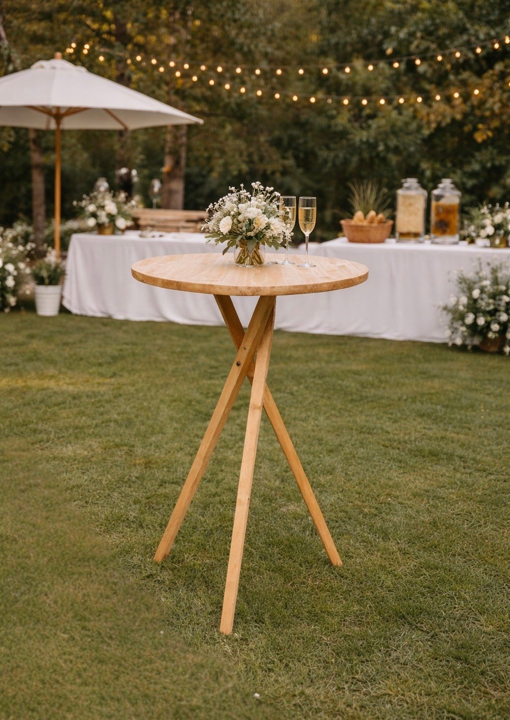 Table haute mange-debout en bois - "Rustique&chic"